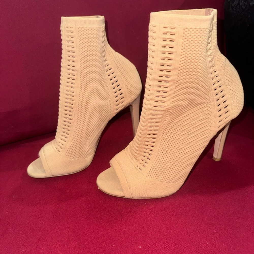 Gianvito Rossi Vires 105 stretch-knit Sock Open-Toe Stiletto Booties